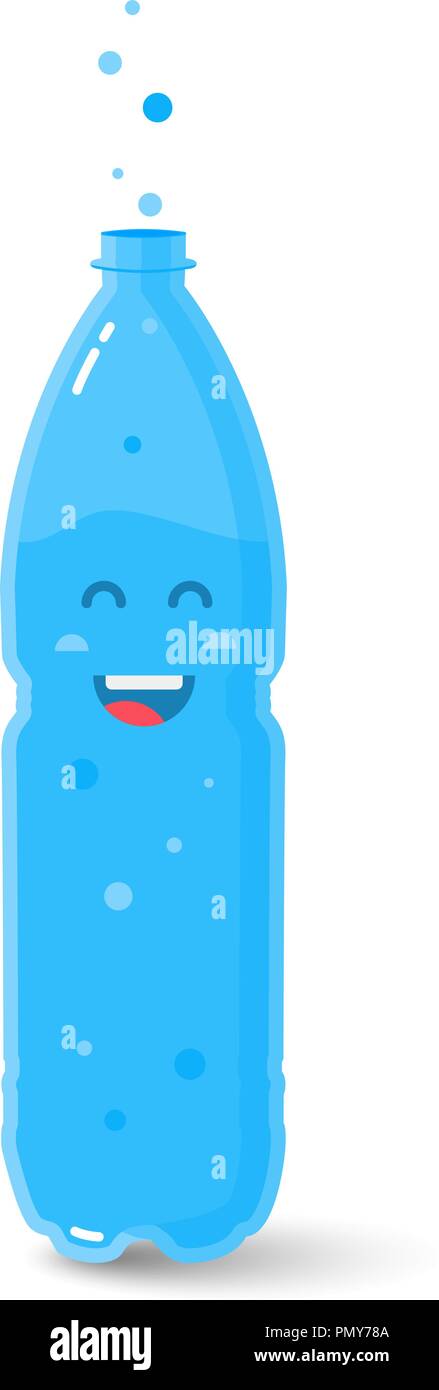 Botella de plástico de agua sonriente ón vectorial de  botella de agua Imagen Vector de stock - Alamy