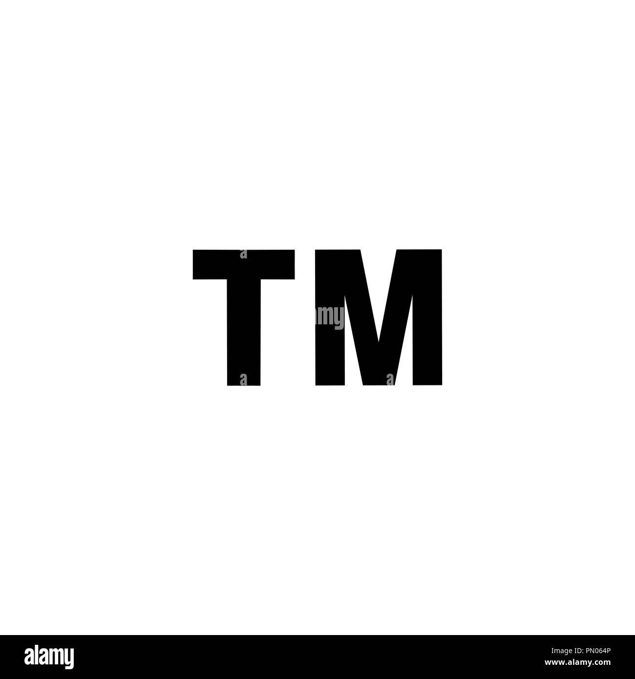 Icono de marca aislado sobre un fondo blanco. TM. Ilustración del Vector