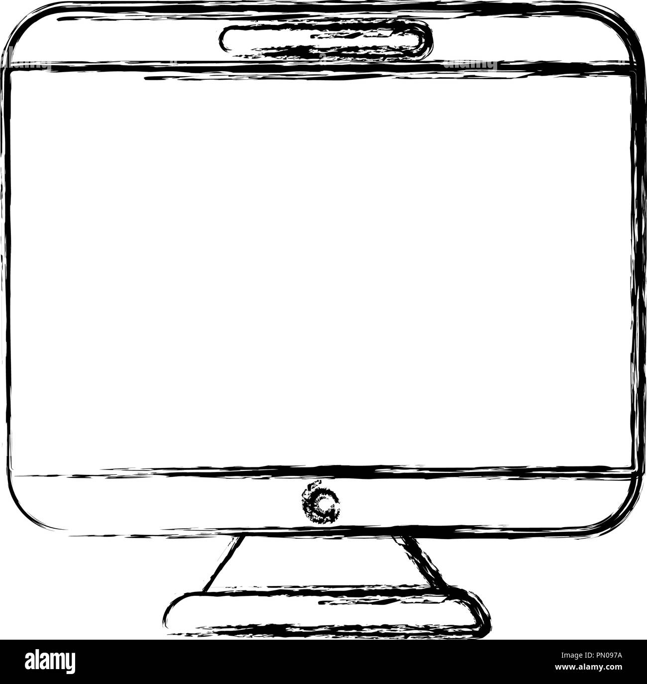 Monitor de ordenador tecnología del dispositivo icono ilustración vectorial  dibujo a mano Imagen Vector de stock - Alamy