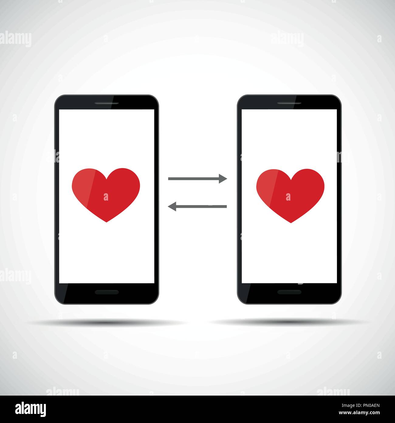 Online dating app concepto corazones ilustración vectorial EPS10 Ilustración del Vector