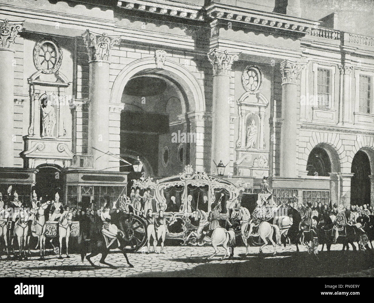 Proclamación del rey George IV, en el Royal Exchange, 31 de enero de 1820 Foto de stock
