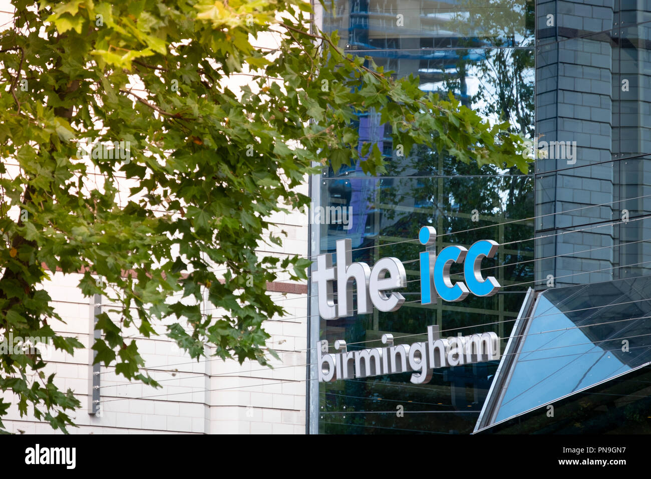 La entrada ICC Birmingham, Inglaterra Foto de stock