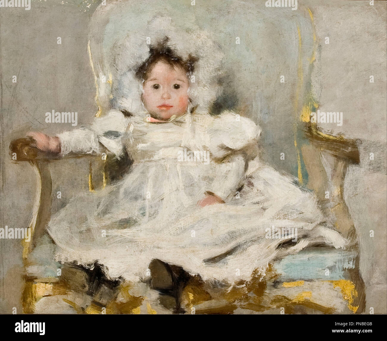 Retrato de una niña en blanco. Fecha/período: 1902. La pintura. Óleo sobre  lienzo. Altura: 680 mm (26,77); anchura: 840 mm (33.07"). Autor: Carlos  Baca-Flor Fotografía de stock - Alamy