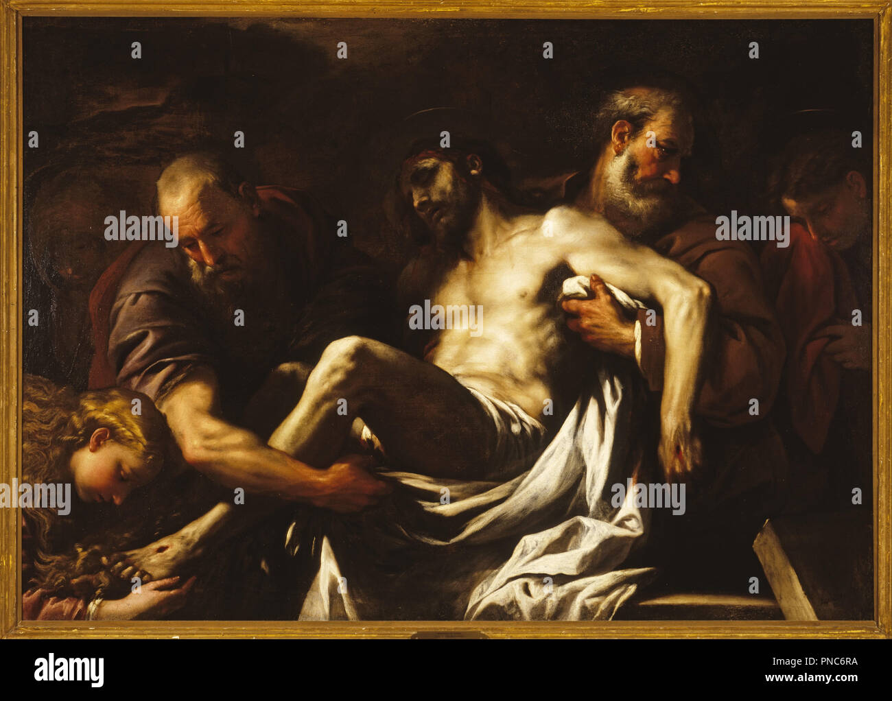 La sepultura de Cristo. Fecha/período: 1655. La pintura. Óleo sobre lienzo. Autor: Luca Giordano. Foto de stock