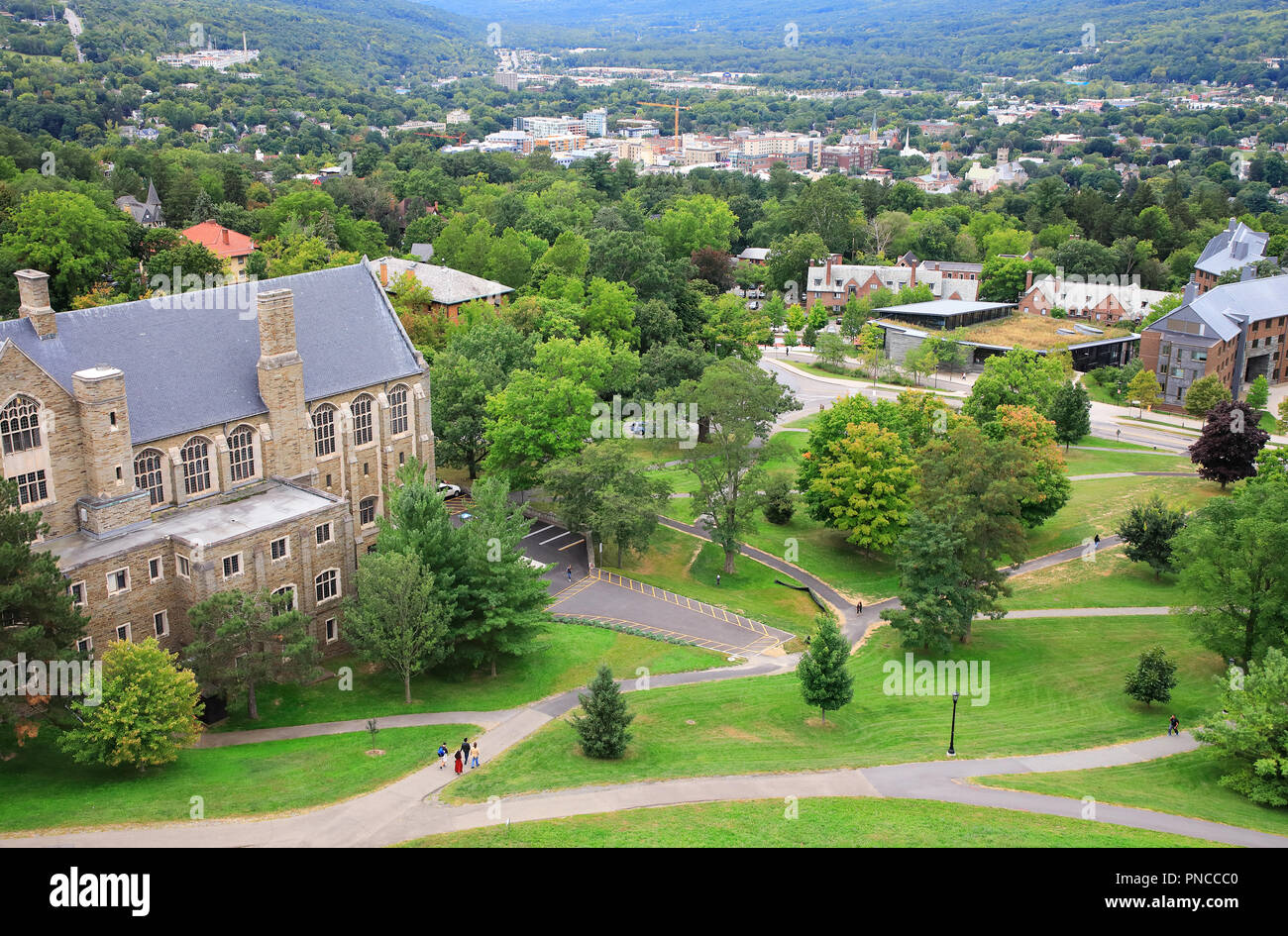 La vista del campus de la Universidad de Cornell. Ithaca. Nueva York.EE.UU. Foto de stock