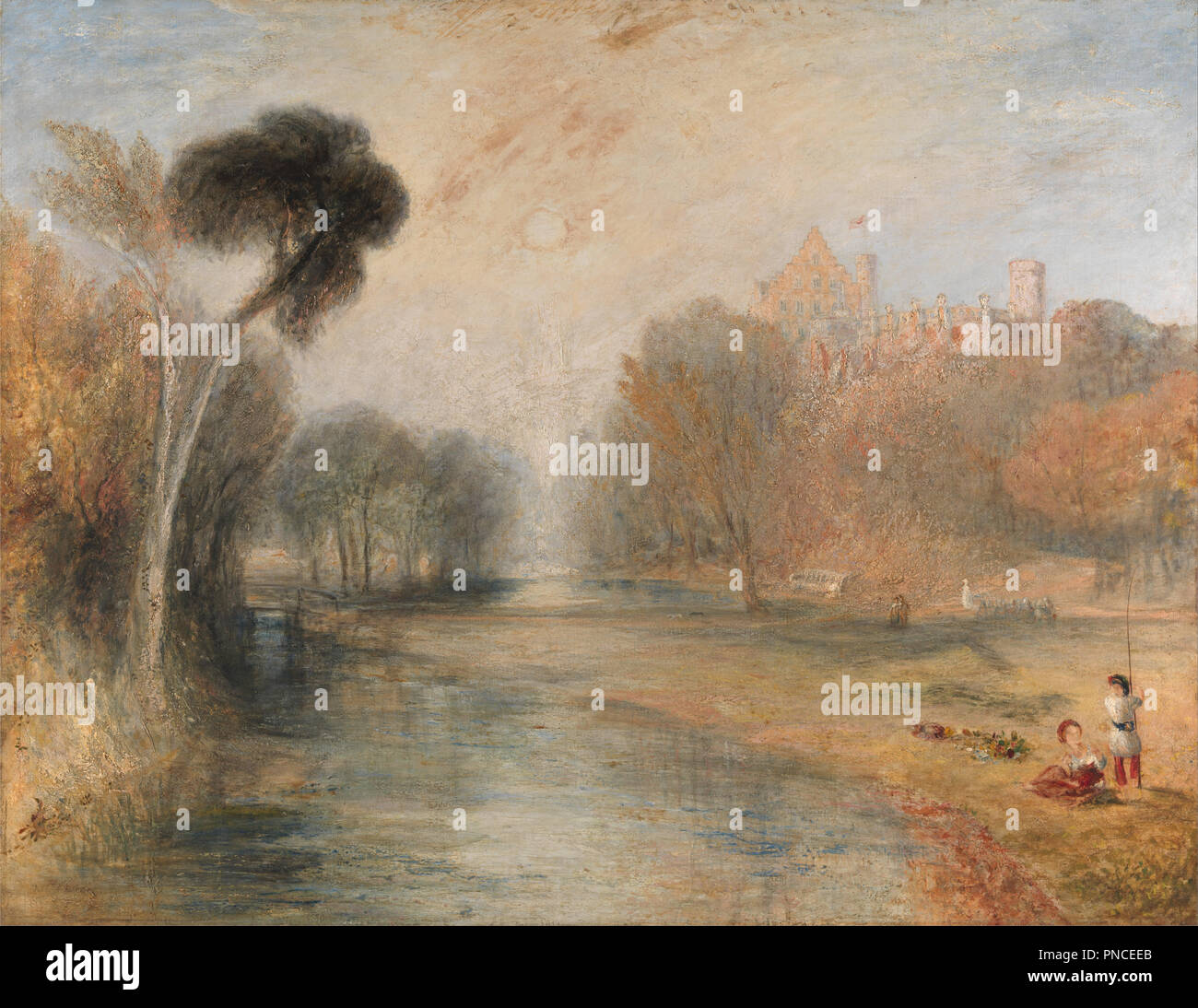 Schloss Rosenau, Coburgo. Fecha/período: De 1841 a 1844. La pintura. Óleo sobre lienzo. Altura: 965 mm (37.99"); ancho: 1.245 mm (49.01). Autor: J. M. W. Turner. Foto de stock