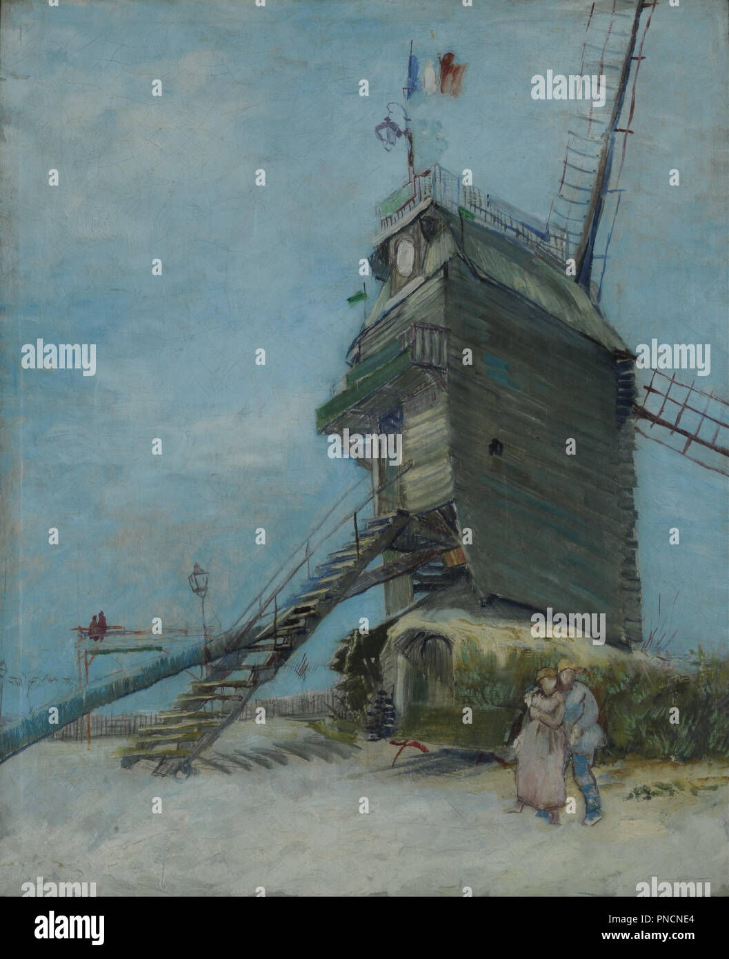 Le Moulin de la Galette. Fecha/período: Ca. 1886/ 1887. La pintura. Óleo sobre lienzo. Altura: 610 mm (24.1 in); Ancho: 500 mm (19,68). Autor: Vincent van Gogh. VAN GOGH, Vincent. Foto de stock