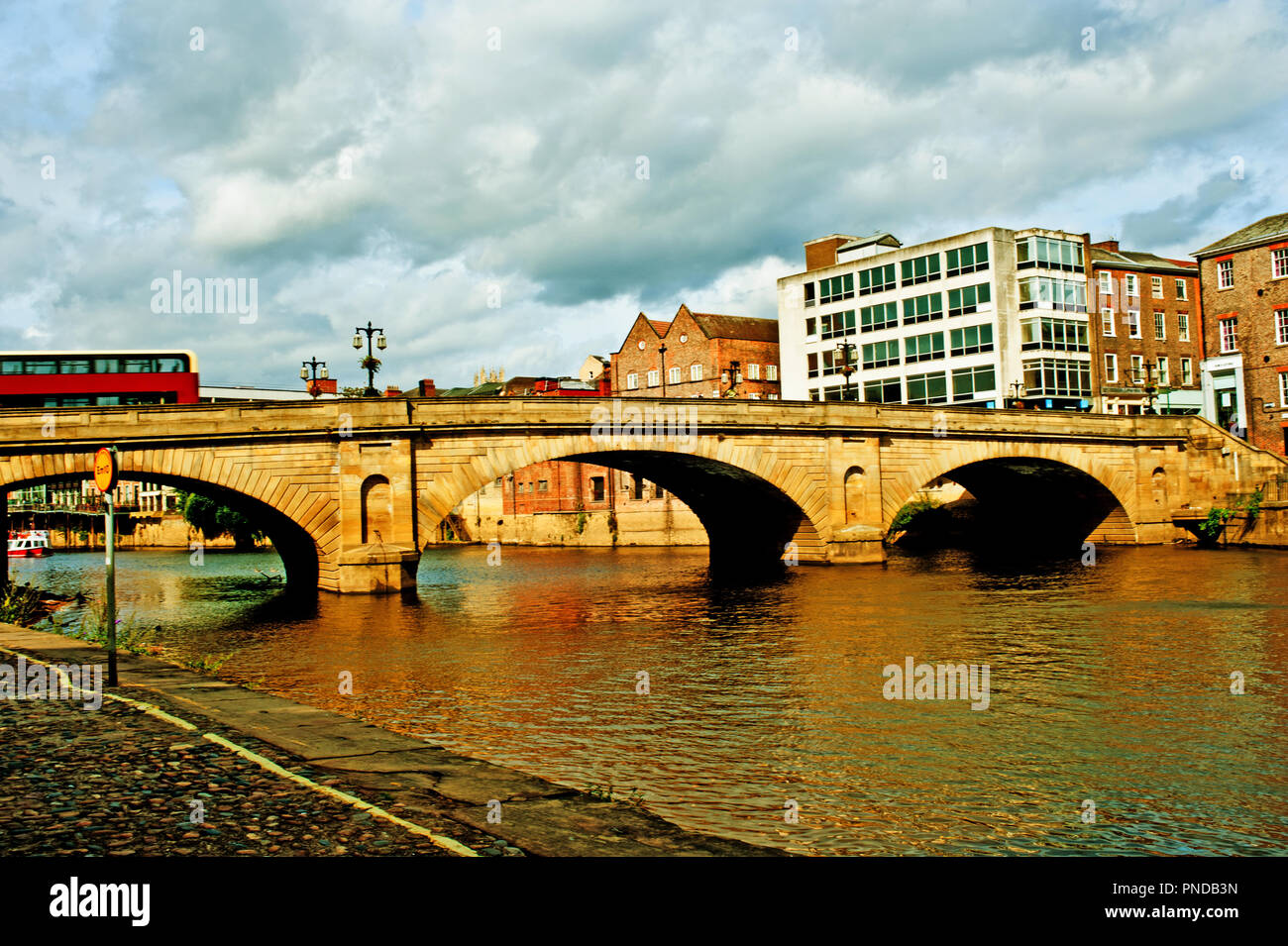 El Ouse Bridge, York, Inglaterra Foto de stock