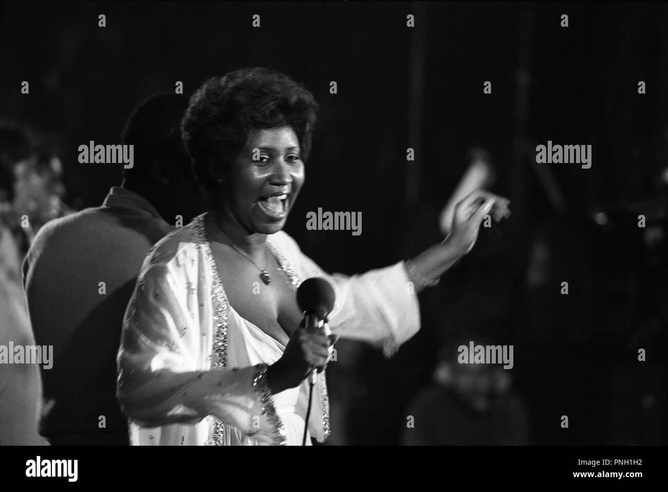 Concierto Aretha Franklin, Palais des Sports, 1977 Foto de stock