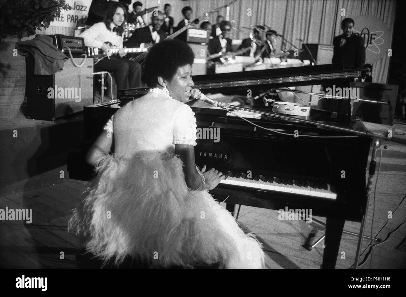 Concierto Aretha Franklin, el Festival de Jazz de Antibes, 21 de julio de 1970 Foto de stock