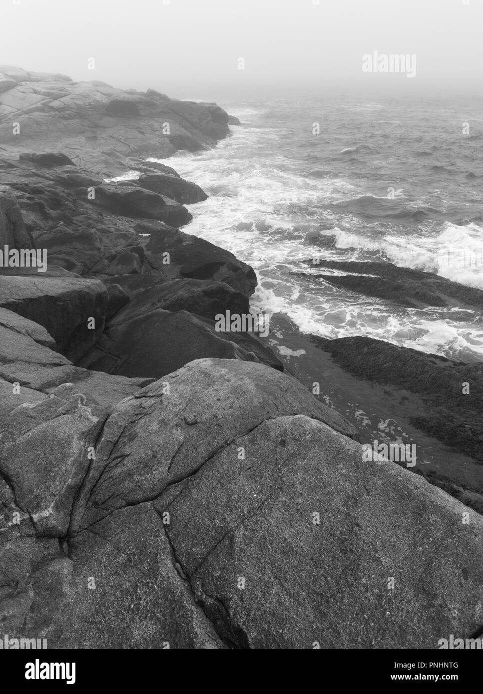PEGGY'S Cove, Nova Scotia, Canadá - Rocky costa atlántica. Foto de stock