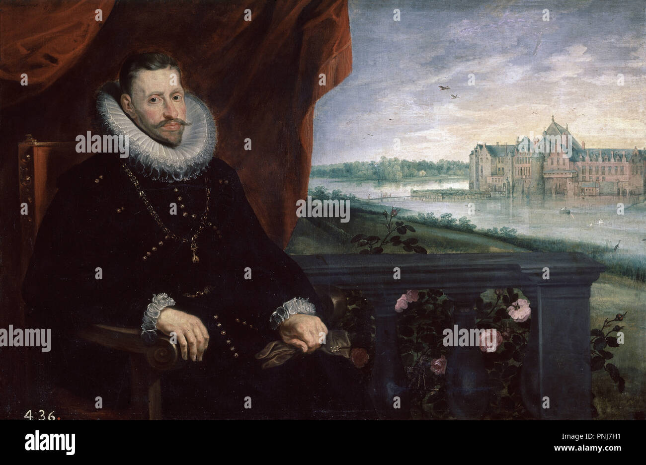 El archiduque de Austria. Siglo 16. Óleo sobre lienzo. 112x173. Renacimiento  flamenco. Madrid, Museo del Prado. Autor: Rubens / Jan Brueghel de Velours.  Ubicación: MUSEO DEL PRADO-PINTURA. MADRID. España Fotografía de stock -