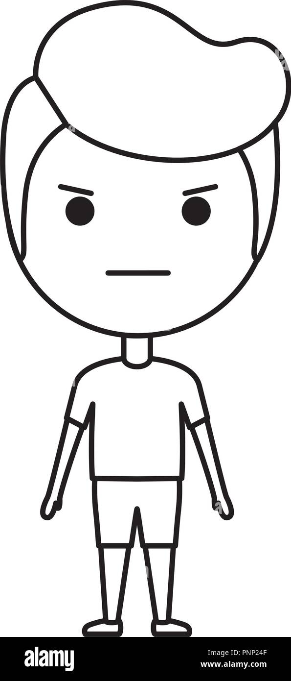 El hombre enojado kawaii personaje de dibujos animados Imagen Vector de  stock - Alamy
