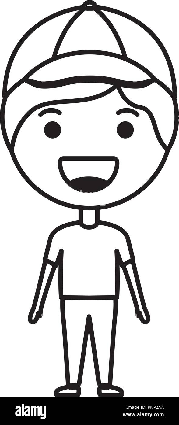 Hombre feliz kawaii personaje de dibujos animados Imagen Vector de stock -  Alamy