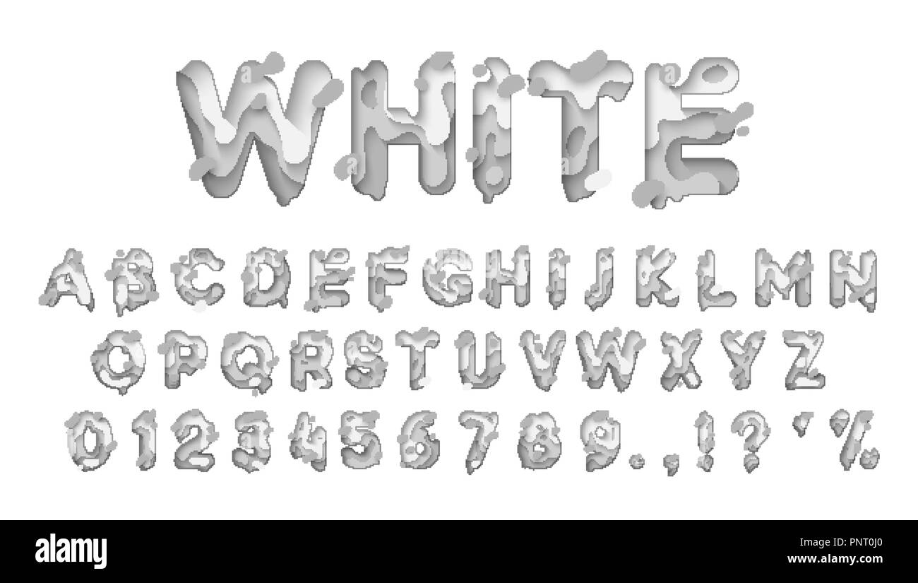 Alfabeto De Colores Blanco Corte De Papel Carta Tipo De Letra