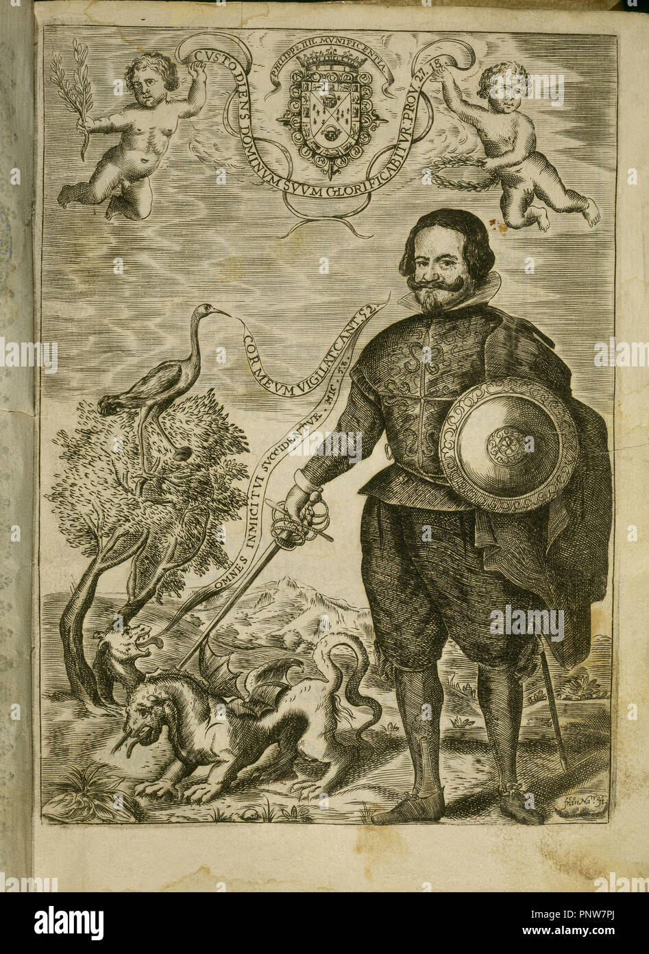 GRABADO DEL CONDE DUQUE DE OLIVARES SIGLO XVII. Autor NAVARRO F