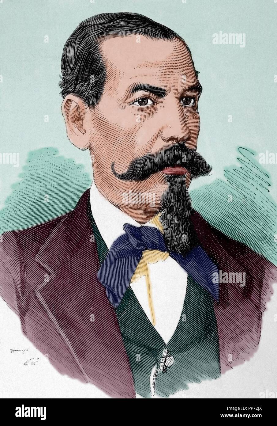 Narciso Campero (1815-1896). El presidente de Bolivia. Grabado por Arturo  Carretero. La Ilustración española y americana, 1879. Coloreada Fotografía  de stock - Alamy
