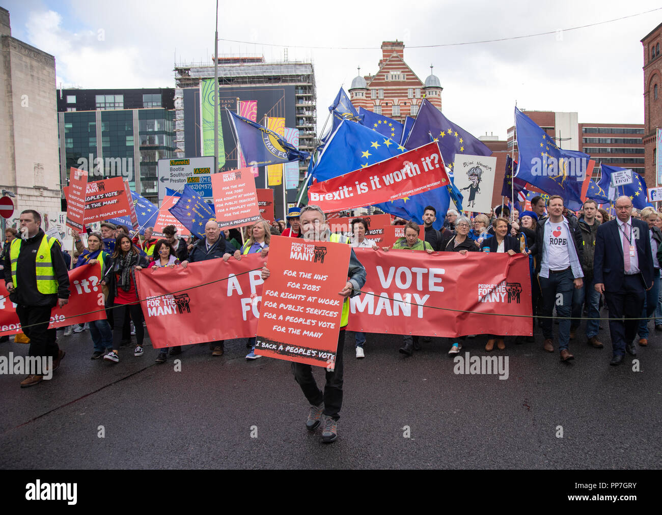 Liverpool, Reino Unido. El domingo 23 de septiembre de 2018. El voto popular de marzo. © Phil Portus / Alamy Live News Foto de stock