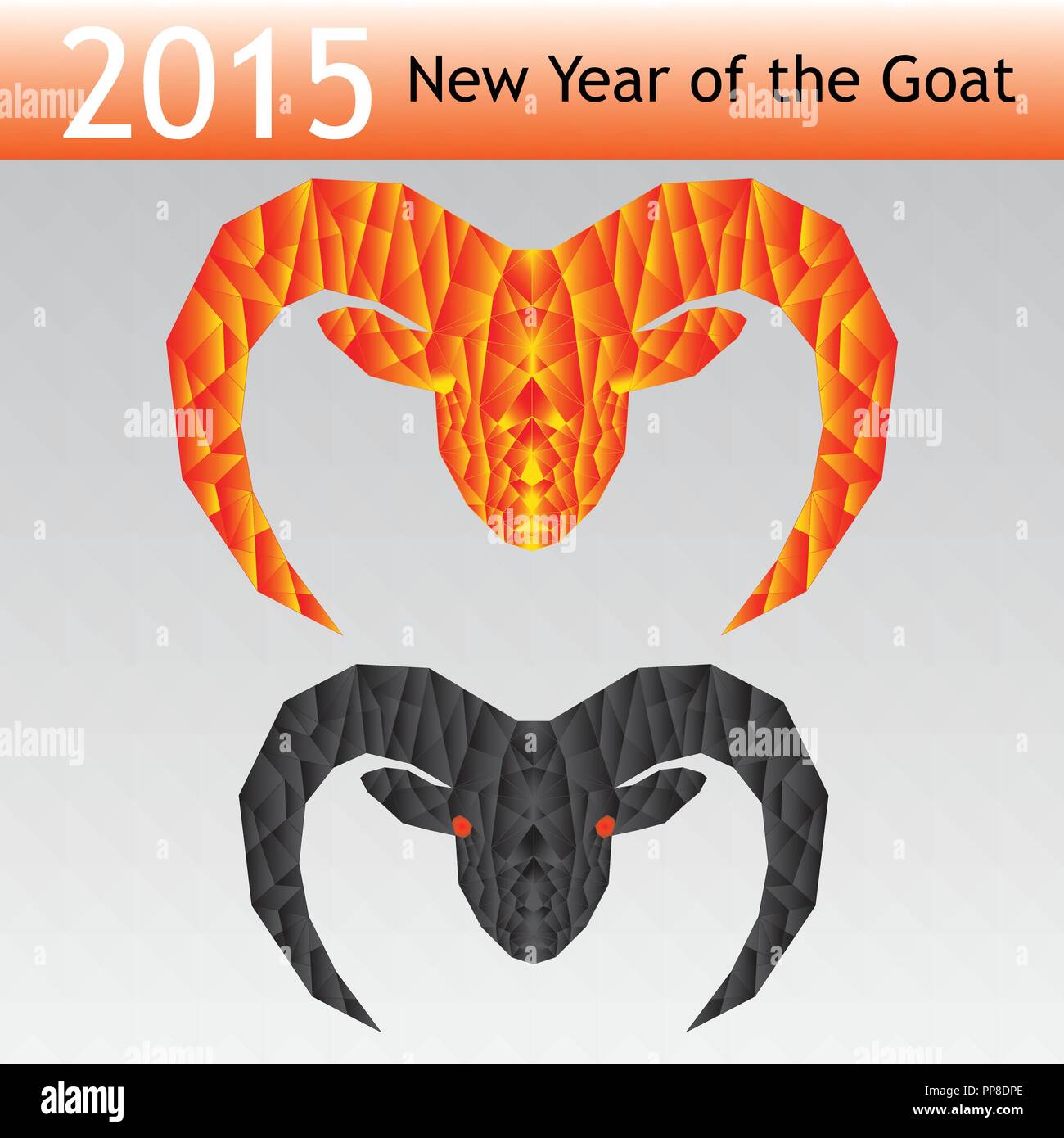 Ilustración vectorial de una cabeza de cabra en los vertederos, el símbolo del año nuevo. Ilustración del Vector