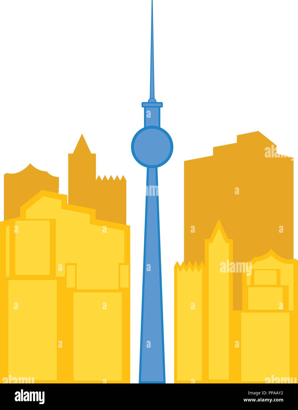 Paisaje coloreado de Toronto. Ilustración del Vector