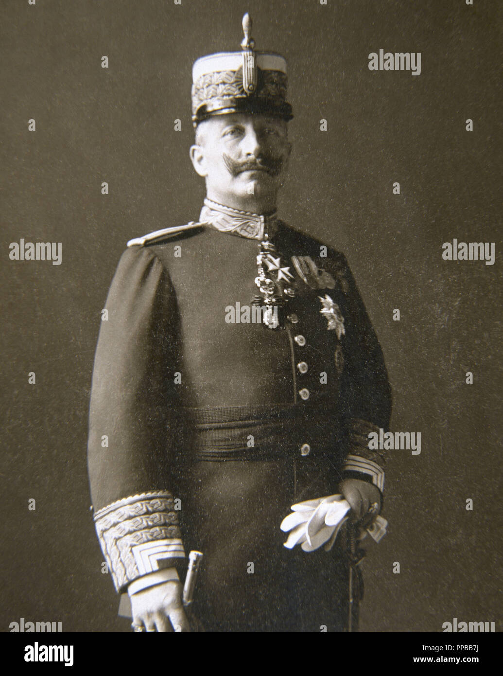 GUILLERMO II (Postdam, 1859-Doorn, 1941). Rey de Prusia y emperador de Alemania (1888-1918). RETRATO DE GUILLERMO II. Reproducción de la fotografía. Foto de stock
