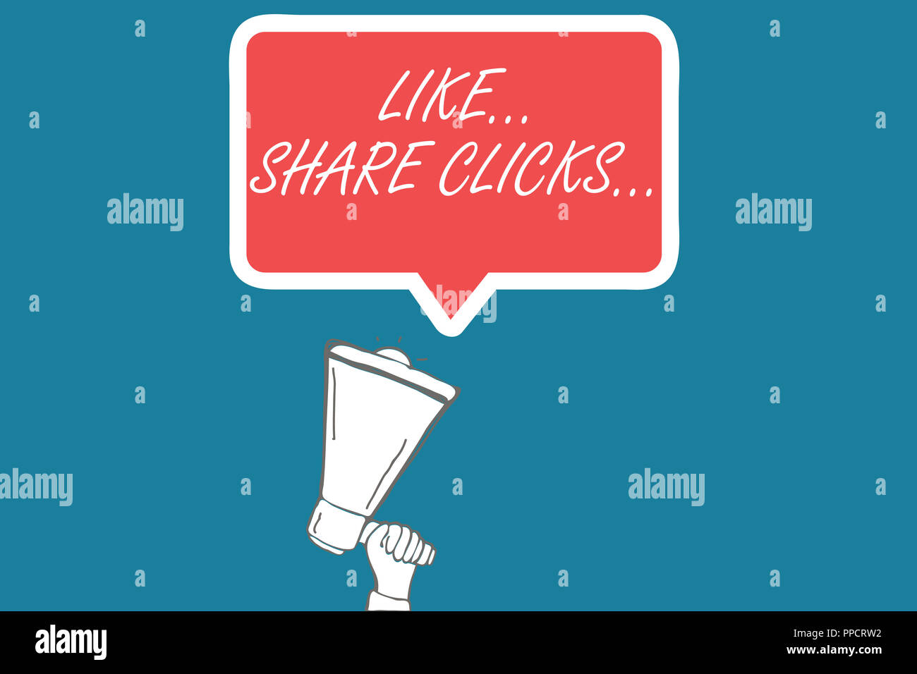 Escritura de texto como compartir clics . Concepto Significado contenido  Mercadeo para incrementar la participación de los medios sociales  Fotografía de stock - Alamy