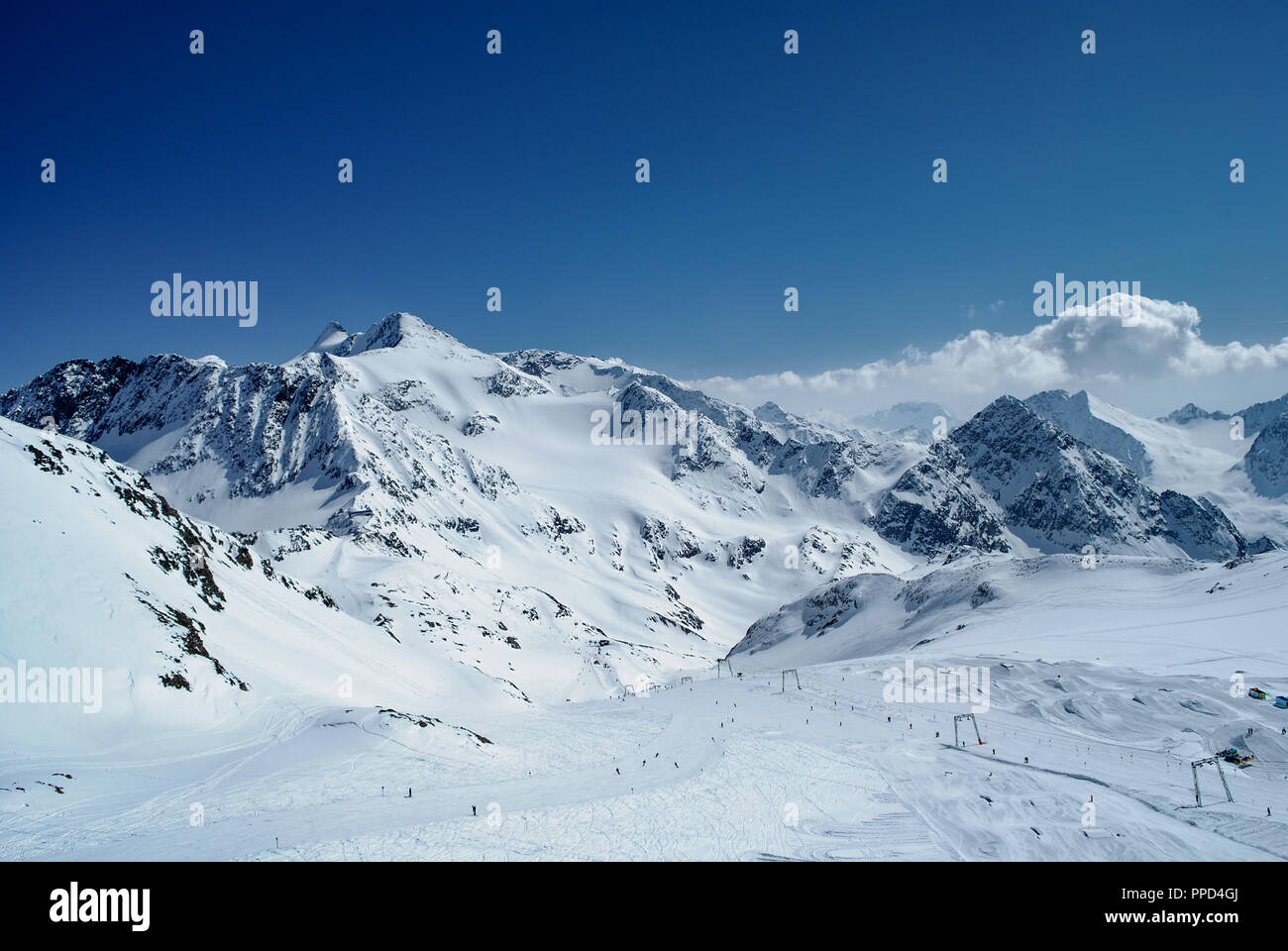 Ver en Austria Alpes en invierno Foto de stock