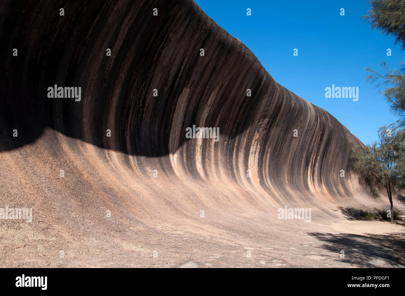 Hyden Australia, Vista de wave rock una característica geológica natural Palabras clave Idioma: E Foto de stock