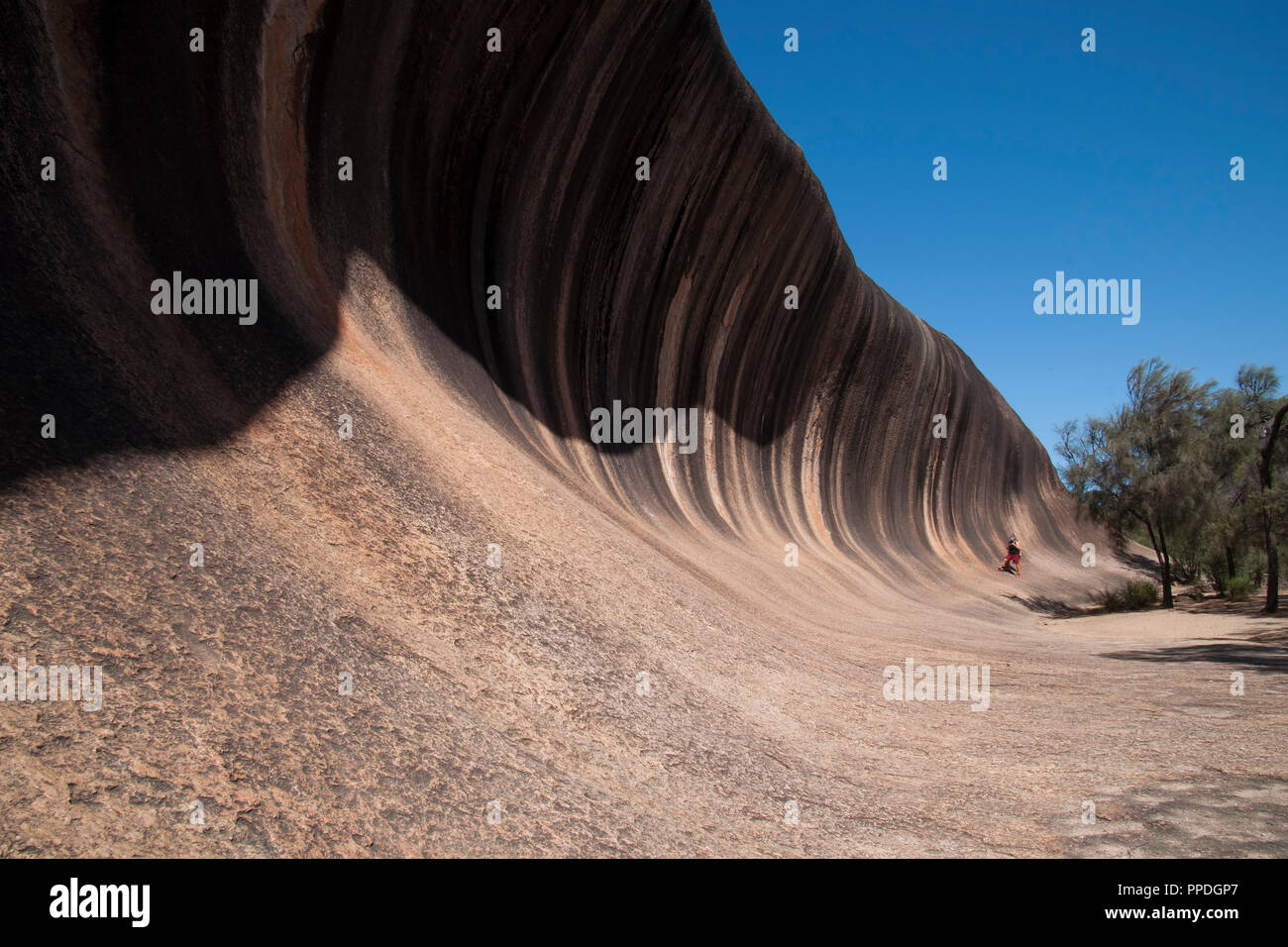 Hyden Australia, vista a lo largo de wave rock Foto de stock