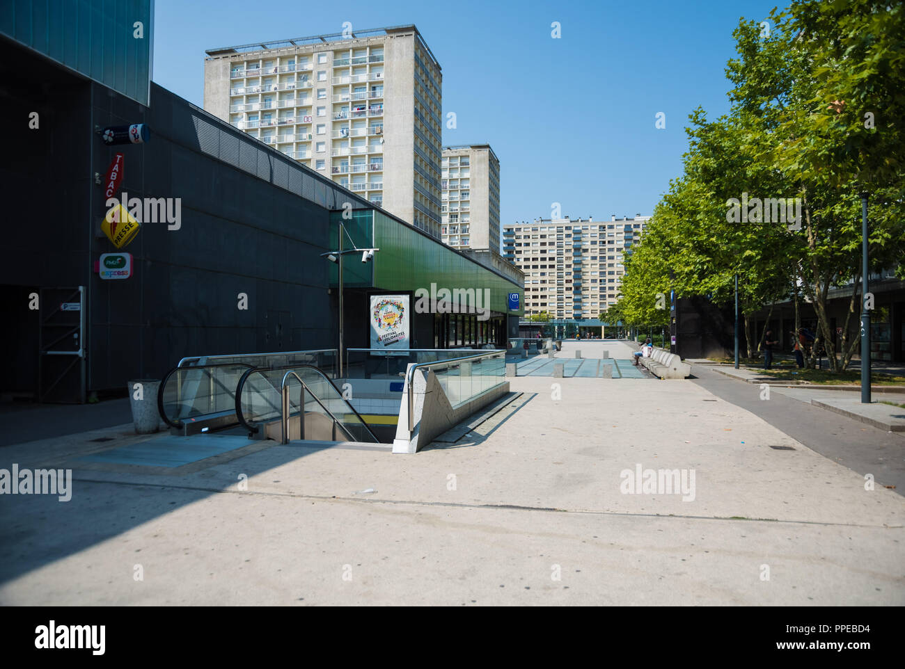 Rennes, VAL-Metro, Estación J.F. Kennedy Foto de stock