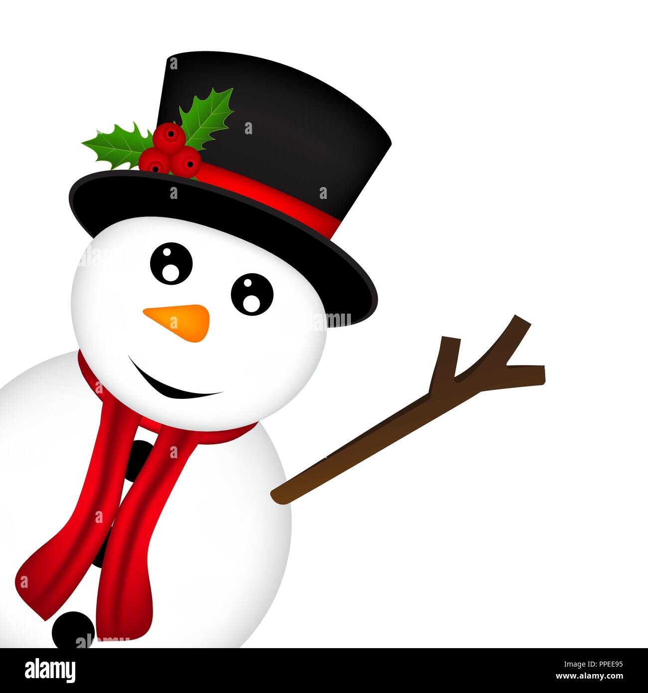 El muñeco de nieve de Navidad sobre fondo blanco Imagen Vector de stock -  Alamy