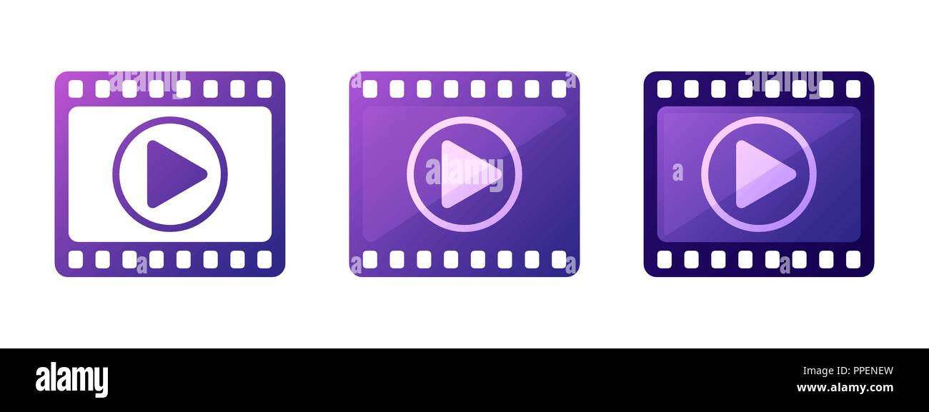 Configurar reproducir video iconos vector elemento botón video Ilustración del Vector