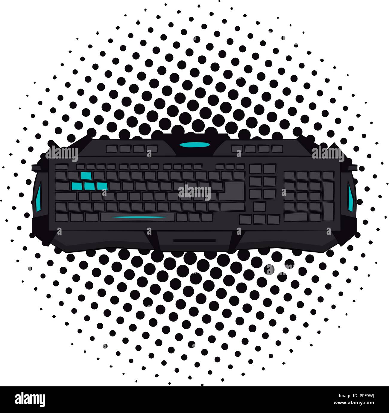 Dispositivo de teclado Gamer pop art Imagen Vector de stock - Alamy
