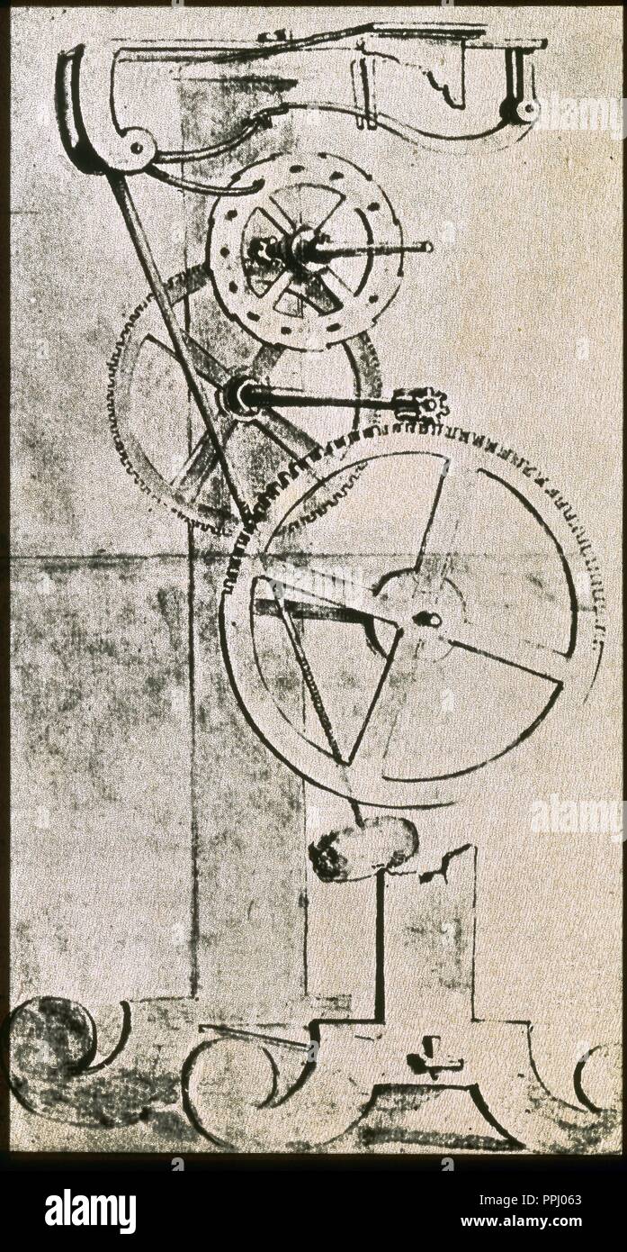 Diseño del Reloj de péndulo de GALILEO - 1641. Autor: Galilei, GALILEO  Fotografía de stock - Alamy