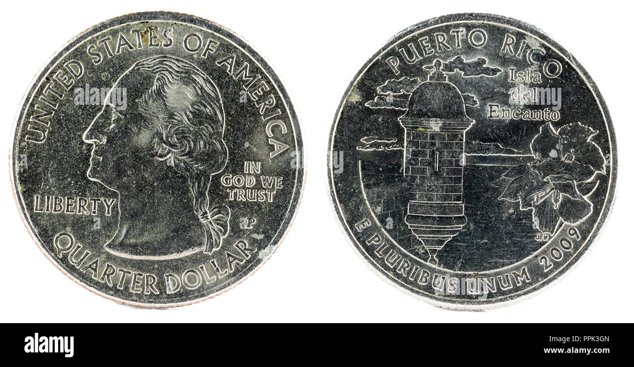 Moneda de los Estados Unidos. Quarter Dollar 2009 P. Puerto Rico Fotografía  de stock - Alamy