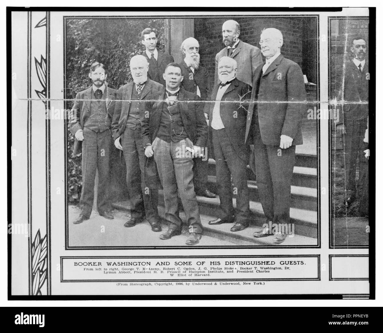 Booker Washington y algunos de sus ilustres huéspedes Foto de stock