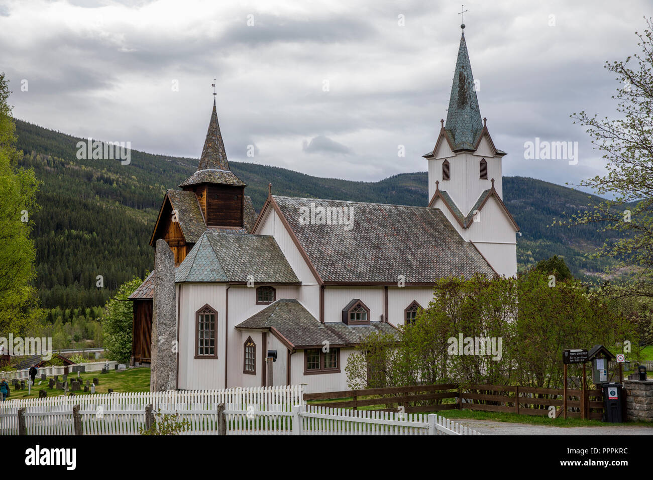 Torpo Stavkirke, Torpo, Buskerud, Noruega Foto de stock