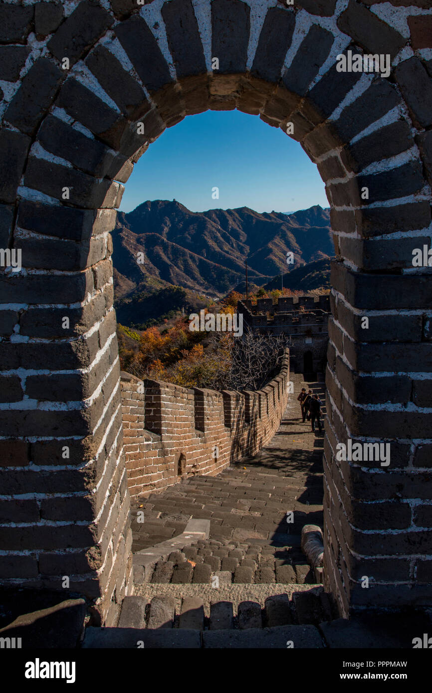 Gran Muralla china Mutianyu, Beijing Shi, China Foto de stock