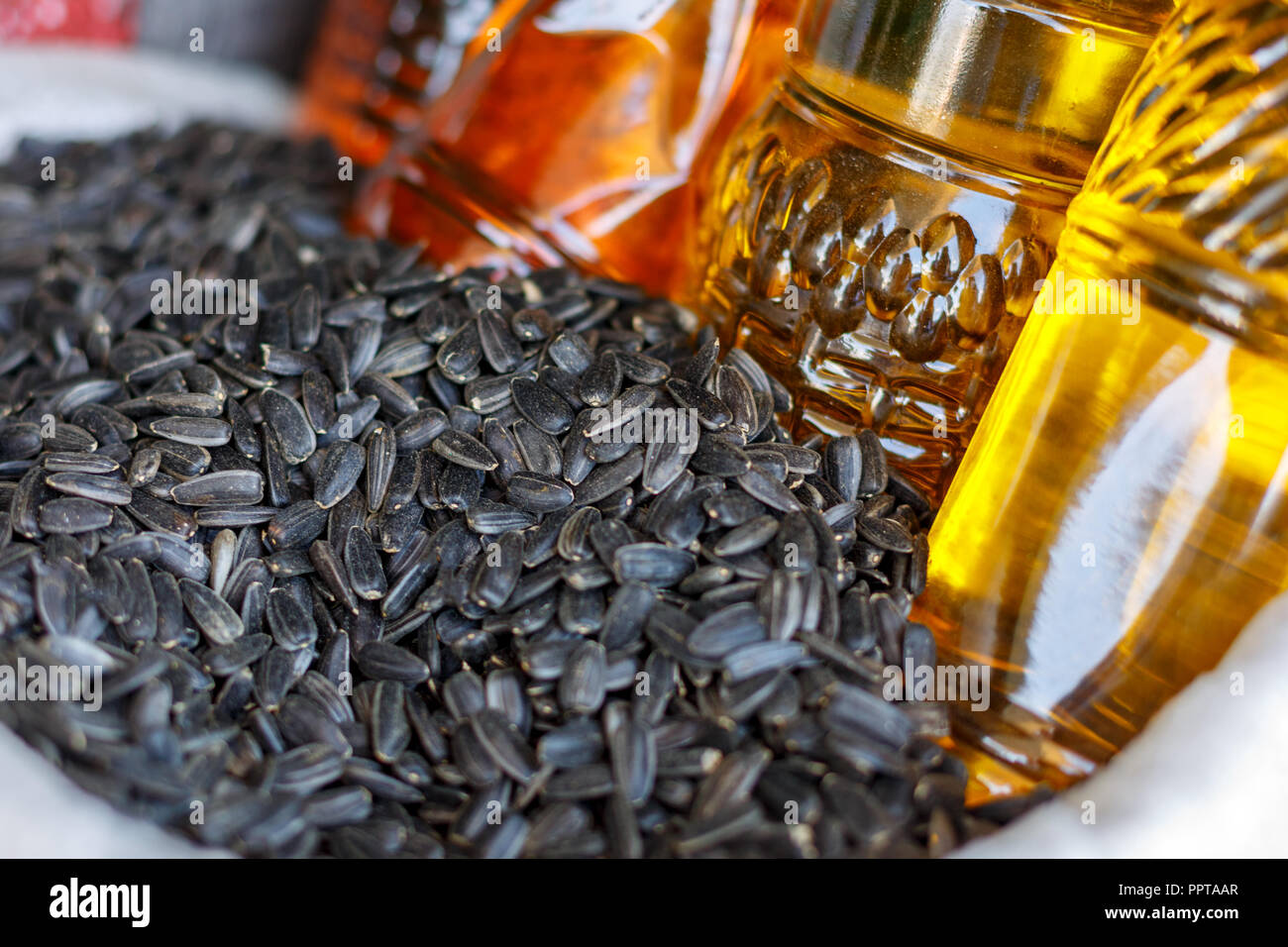 La textura de las semillas de girasol, aceite de girasol Fotografía de  stock - Alamy