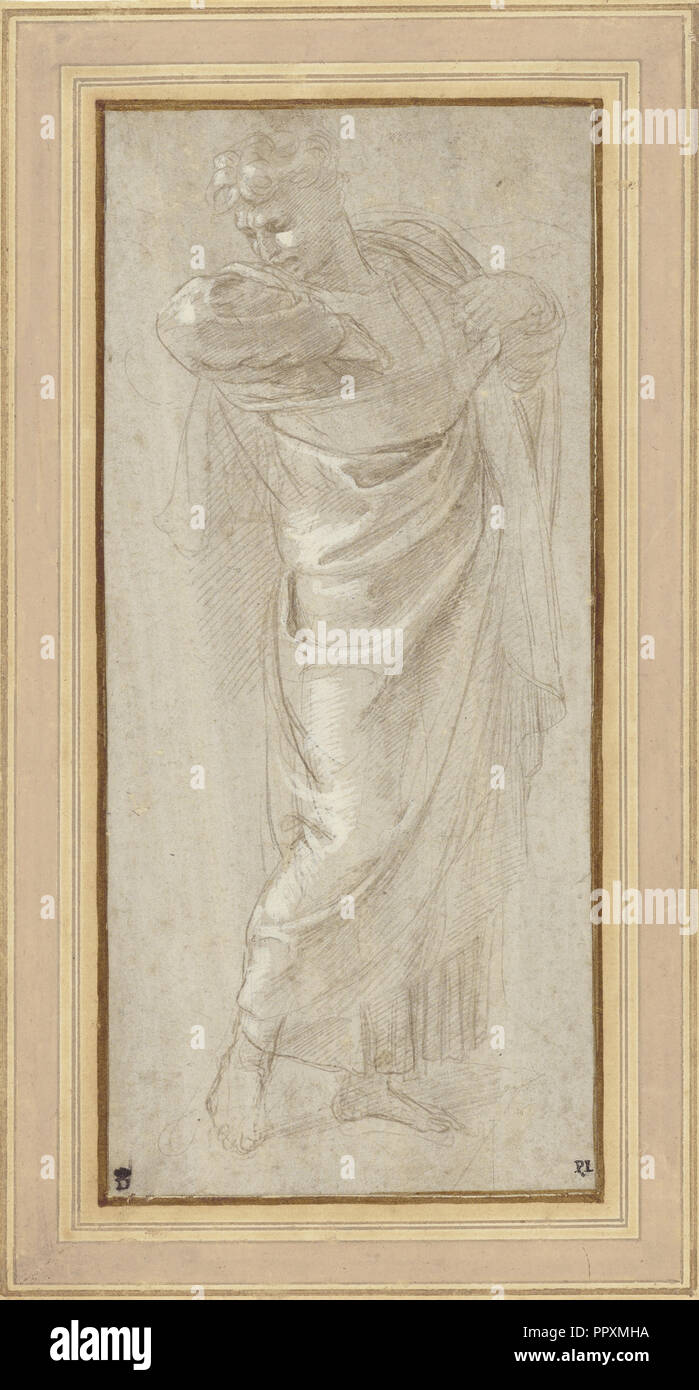 San Pablo rasgar sus vestiduras; Rafael, Raffaello Sanzio, Italiano, 1483 - 1520, aproximadamente 1515 - 1516; Metalpoint, acentuado con Foto de stock