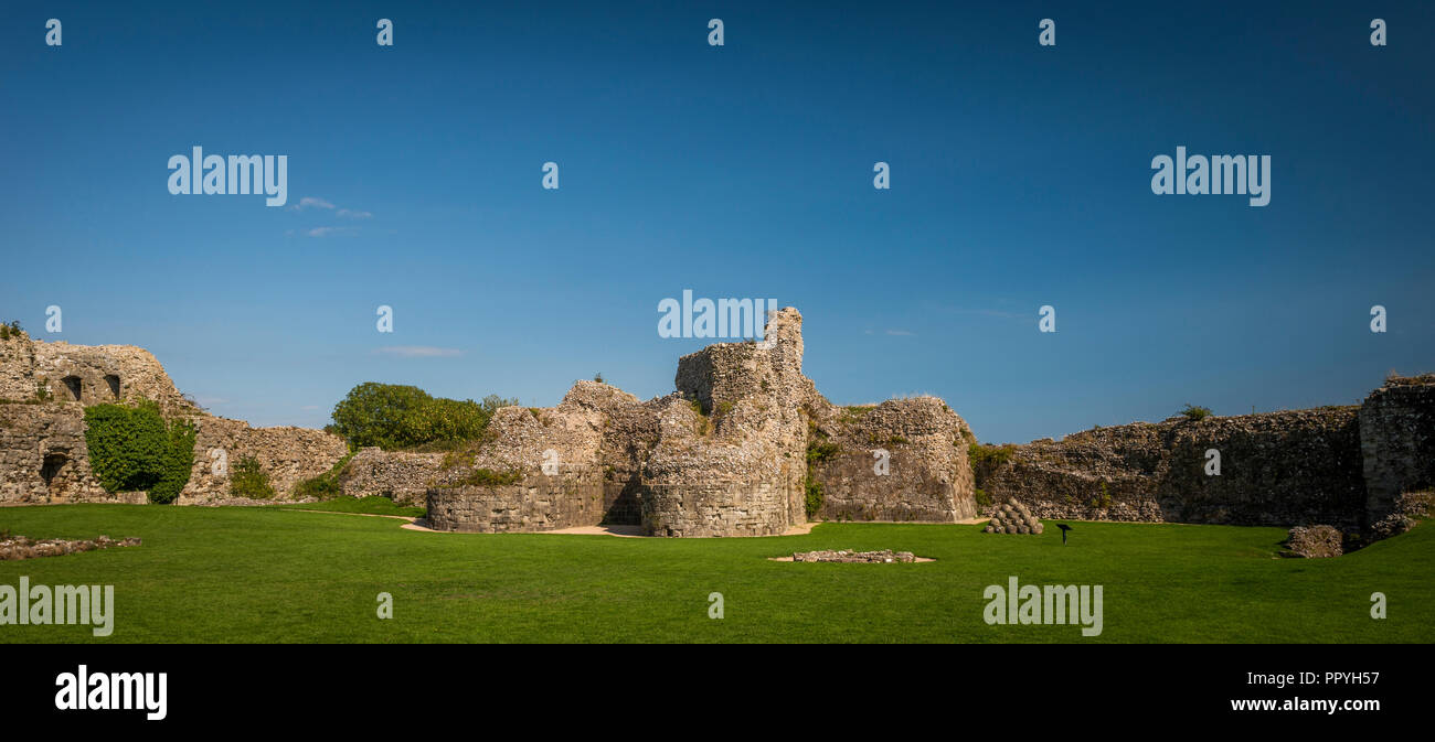 El Norman parte de Pevensey Castle, East Sussex, Reino Unido Foto de stock
