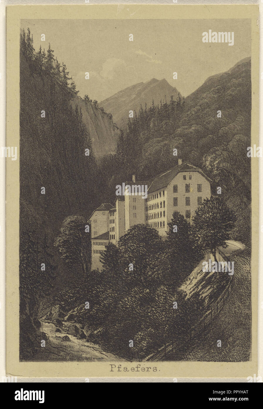Pfaefers; 1870-1880; Aguatinta Foto de stock