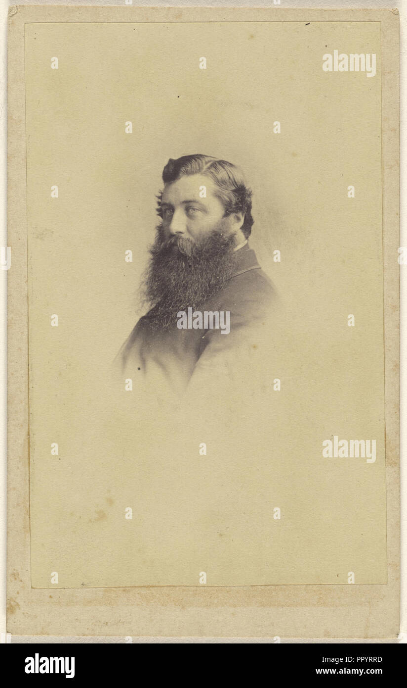 Hombre Barbado en viñeta-style; alrededor de 1865; Albúmina imprimir plata Foto de stock