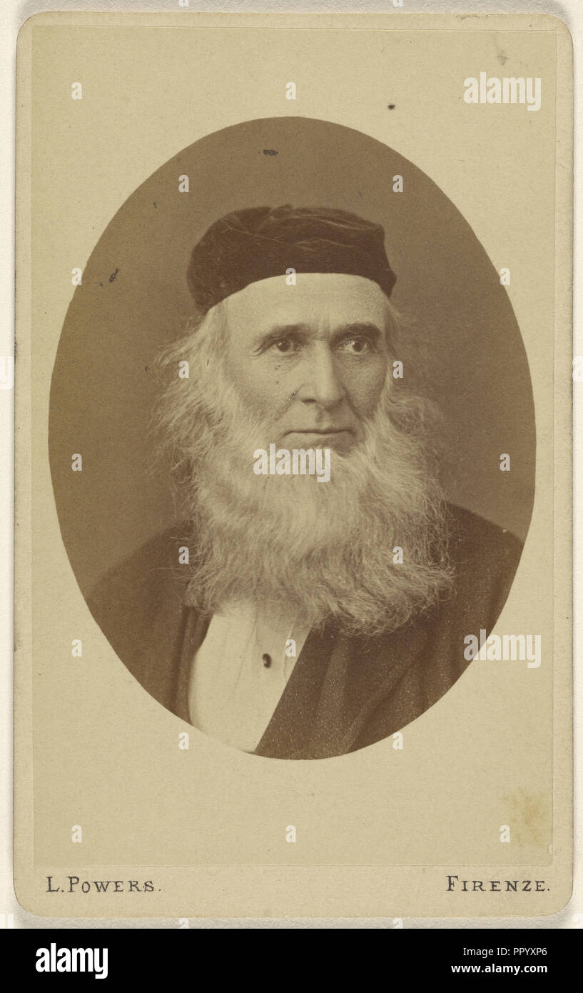 El Sr. Hiram Powers, 1805 - 1873, L. Poderes, Americana, 1835 - 1904, activo en Florencia, Italia, alrededor de 1870; Albúmina imprimir plata Foto de stock