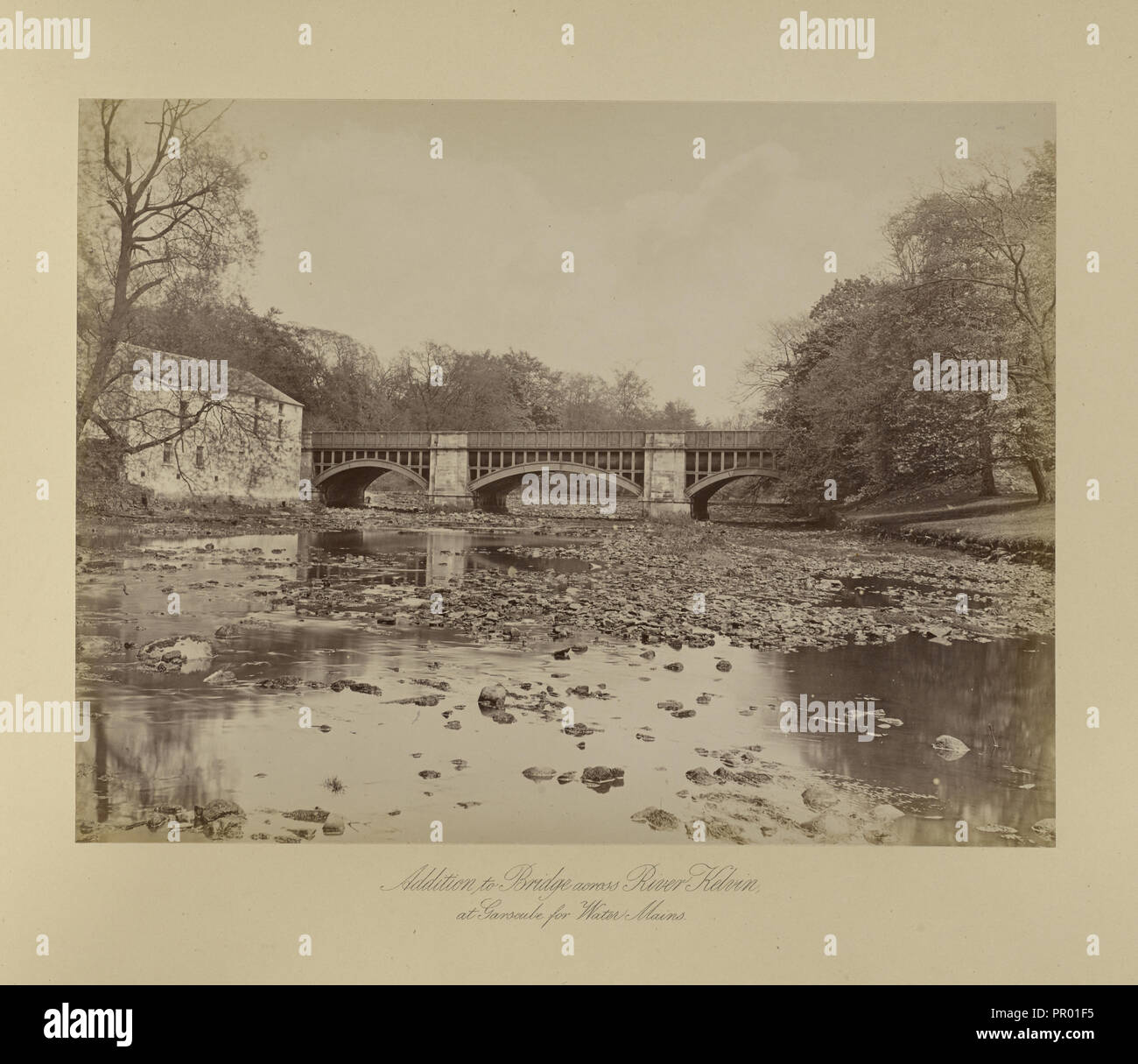 Además de puente sobre el Río Kelvin; Thomas Annan, Scottish,1829 - 1887, Glasgow, Escocia; 1877; Albúmina imprimir plata Foto de stock