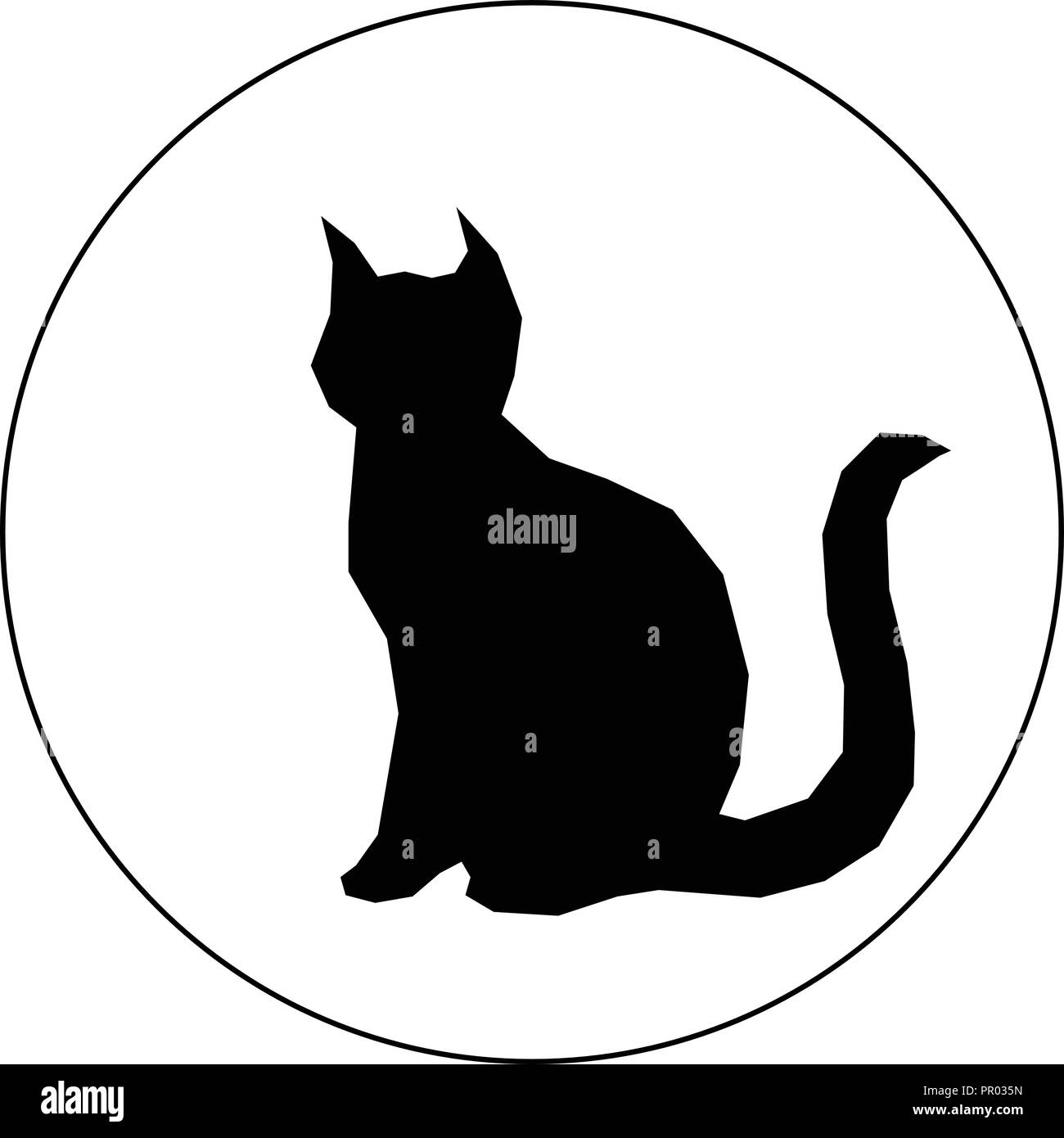 Silueta de gato negro en fondo blanco Imagen Vector de stock - Alamy