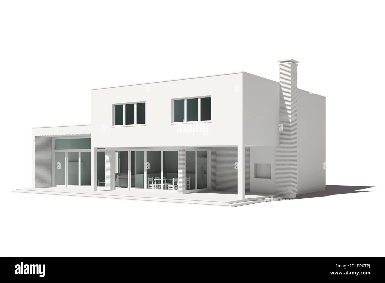 3D Render de casa moderna sobre fondo blanco Fotografía de stock - Alamy