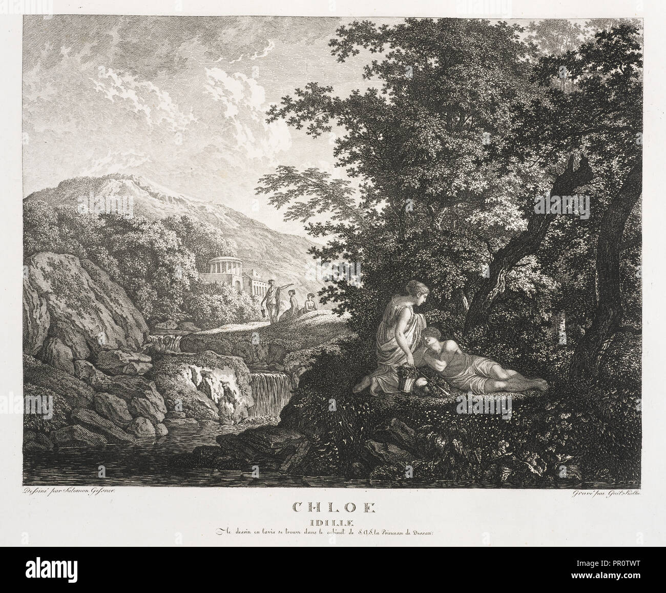Chloe Idille, Colección des tableaux en gouache et des Dessins de Salomon Gessner, Gessner, Salomon, 1730-1788, Kolbe, Carl Foto de stock