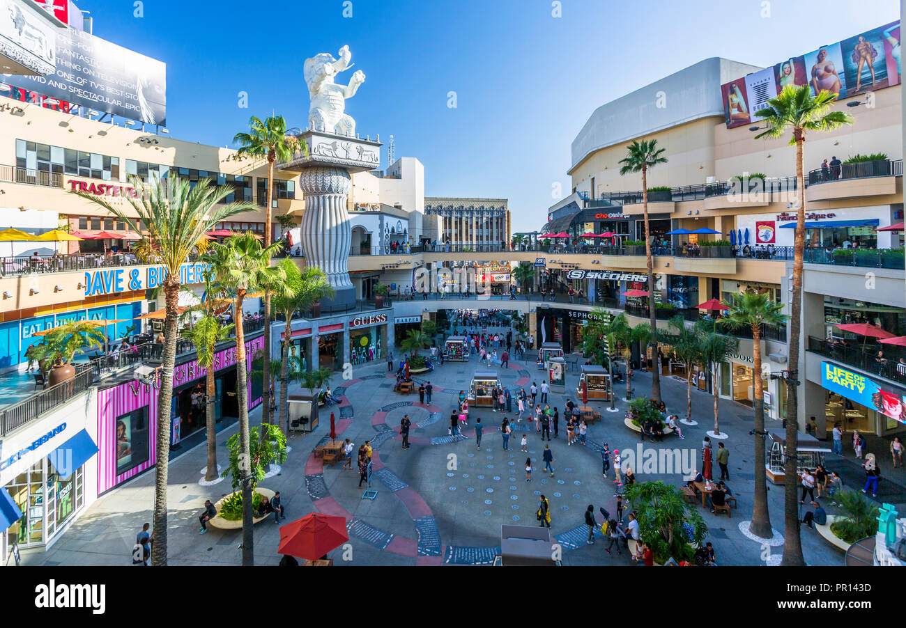 Hollywood y Highland shopping mall, Hollywood Boulevard, Hollywood, Los Angeles, California ...