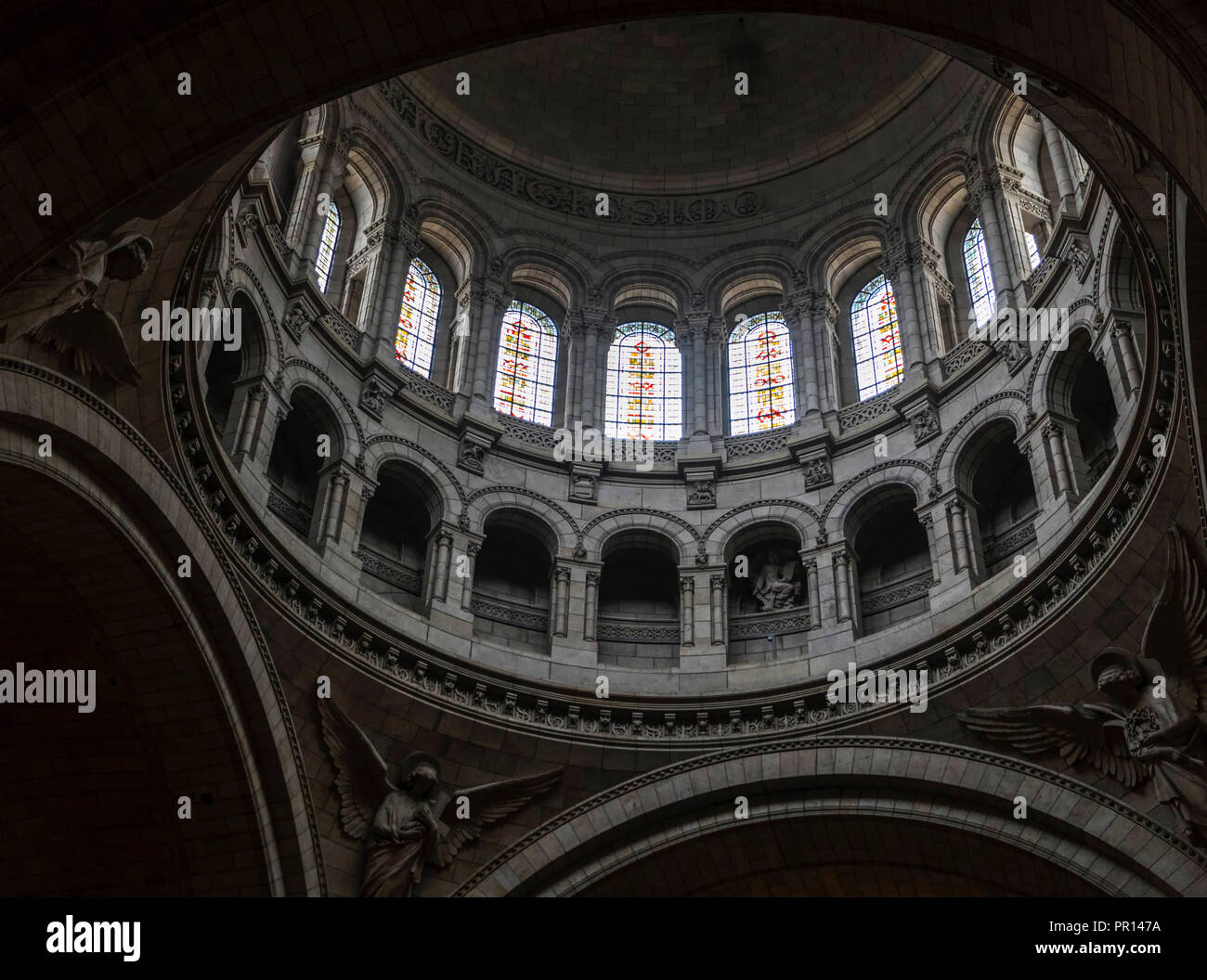 Interior de Sacre Coeur, París, Francia, Europa Foto de stock